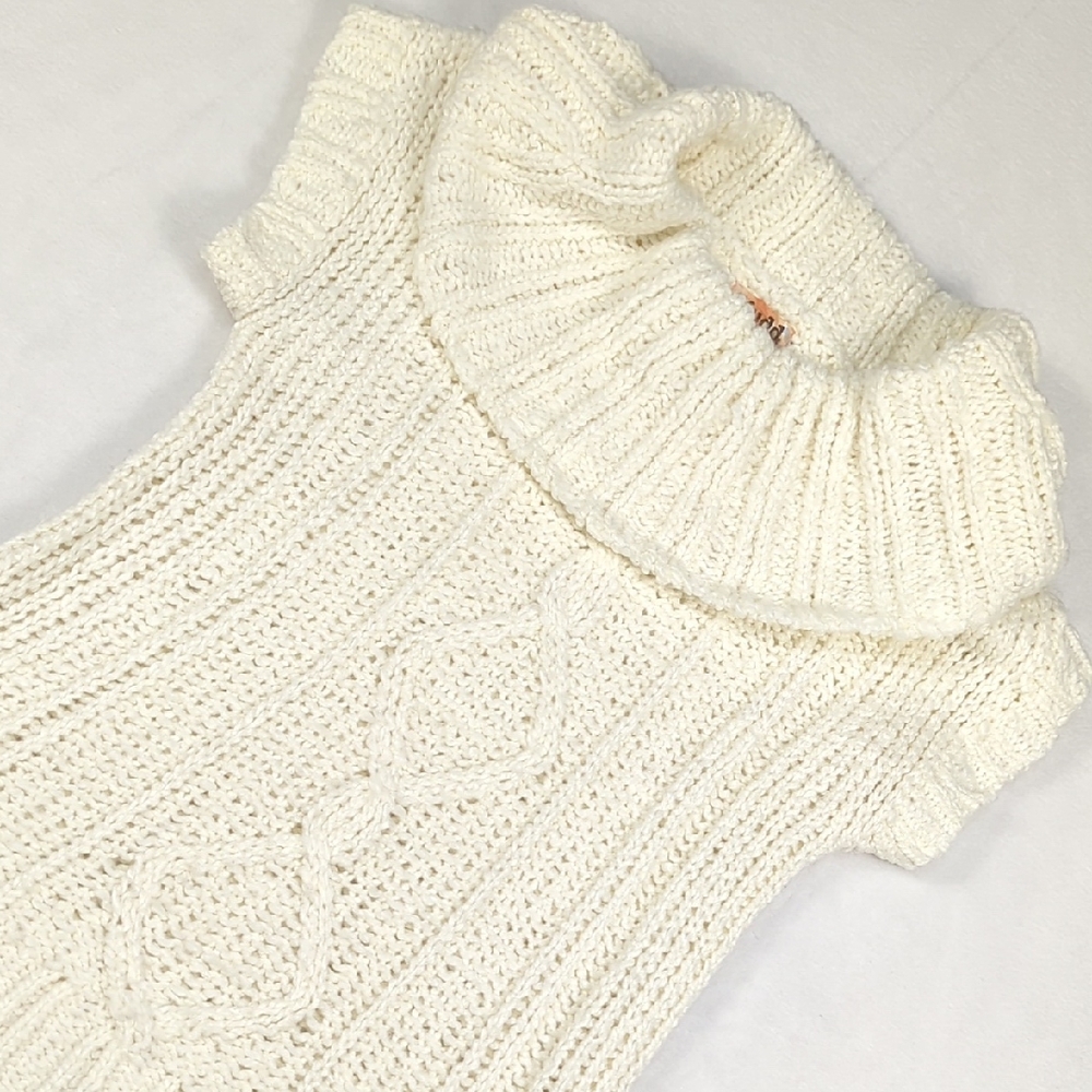 Mudd Cowl Neck Cable Knit Cream Women's Sweater Size Junior XL